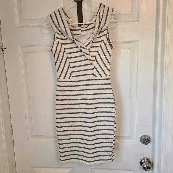 (1171) Hottie World Woman's Sleeveless Midi Dress, Small Color: Black/White - Picture 4 of 10